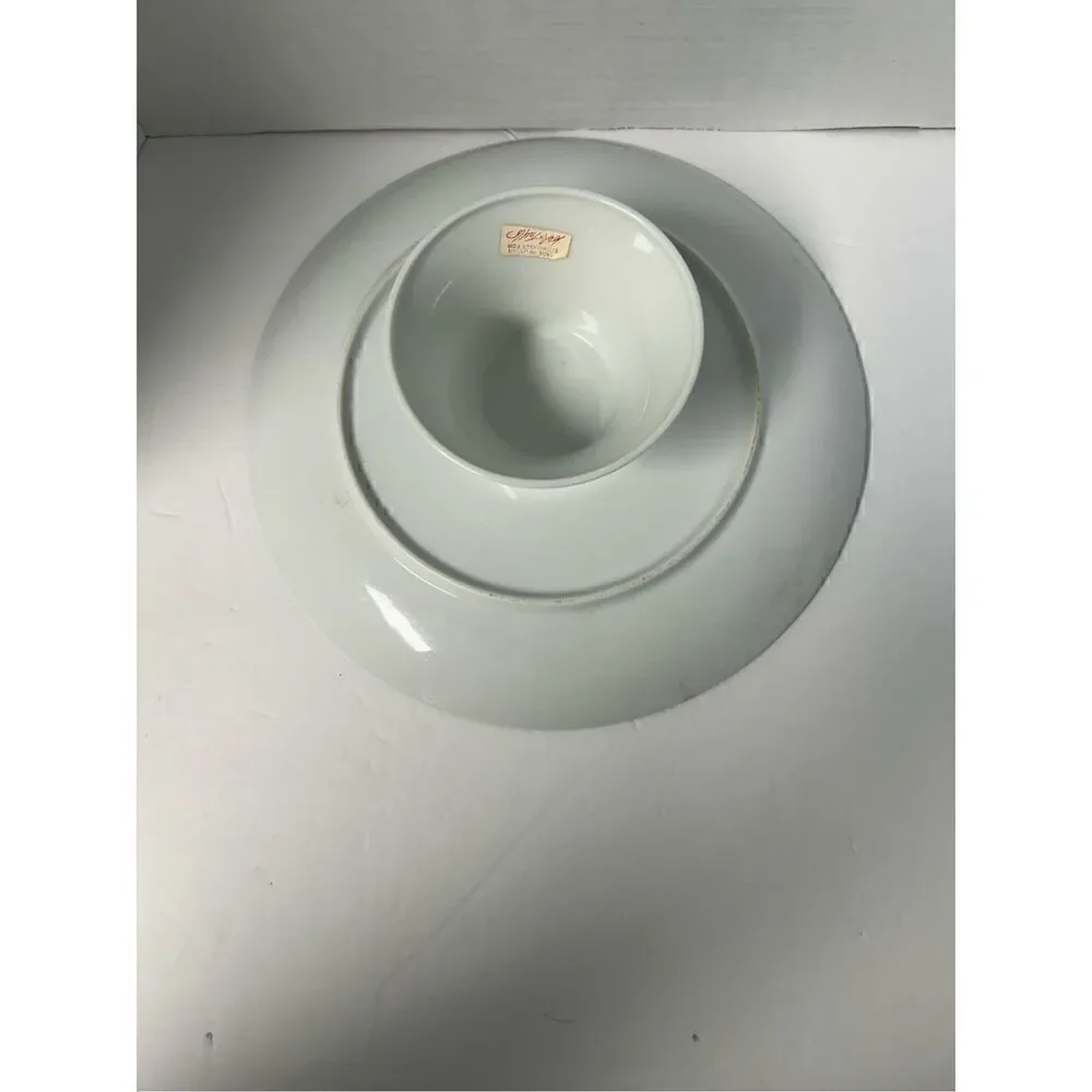 Lord & Taylor Vintage Winter Village scene cake stand